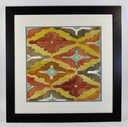 Framed Abstract Print In Warm Earth Tones