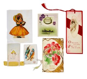 Antique Valentine & Greeting Cards Group - Die-Cut, Embossed & Illustrated, C. 1900