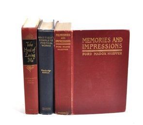 Vintage Literary Book Lot - Ford Madox Hueffer, Whittier, Elizabeth Gray Vining