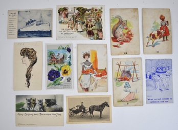 Antique & Vintage Postcard Lot - Illustrated, Advertising & Novelty Cards, C. 1900