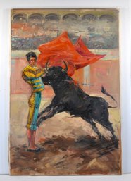 Vintage Matador Bullfighting Oil Painting - Signed