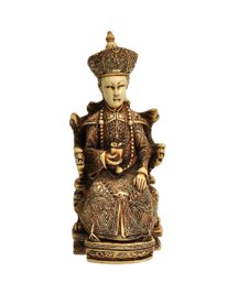 Vintage Chinese Carved Resin Seated Empress Figurine