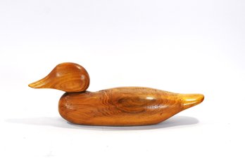 Vintage Hand-Carved Natural Wood Duck Decoy