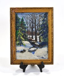 John Martini Watermulder (1916-2004) Small Winter Landscape Landscape Oil Painting