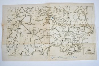 WWII 97th Division Occupation Hand-Annotated Japan Map, 1945