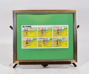 Framed Blondie Comic Strip Print By Dean Young & Stan Drake, Inscribed