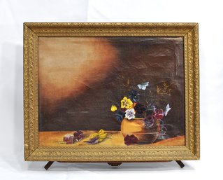 Antique Floral Still Life Oil Painting