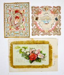 Victorian Die-Cut & Embossed Valentine Cards Group, C. 1880s-1890s