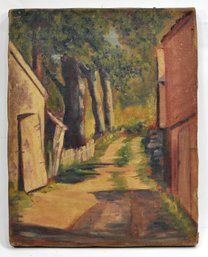 John Martini Watermulder (1916-2004) Country Lane Landscape Oil Painting On Canvas