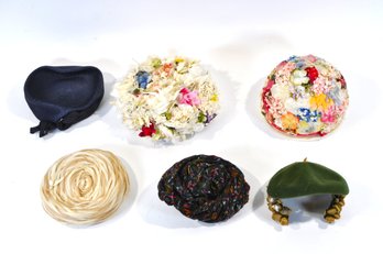 Collection Of Vintage 1940s-50s Women's Hats In Original Hat Box