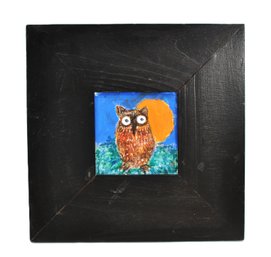 Raffaello LaMantia (1935-2026) Provincetown - 'Moon Owl' Original Miniature Acrylic Painting
