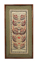 Vintage Chinese Silk Embroidery Of Dragon Boats