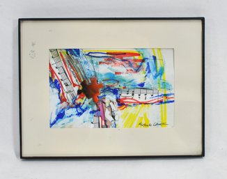 Raffaello LaMantia  (1935-2026) Mixed Media Abstract Music Collage With Puzzle Pieces