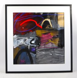 Abstract Mixed Media Painting Underground Shelter, Signed