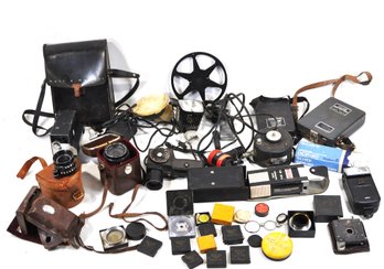 Large Lot Of Vintage Cameras, Lenses & Photography / Movie Equipment
