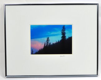 Ben Hampton (1893-1983) Landscape Photograph Of Pine Silhouettes At Sunset