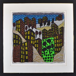 Alan Metnick (American, B. 1943) Haifa Signed Limited Edition Serigraph, 1983