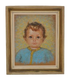 Christian Schad (1894-1982) Mid-Century Portrait Of Child Pastel Painting