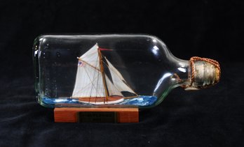 Vintage Ship In A Bottle 'Mayflower' Nautical Decor