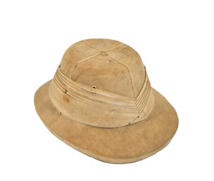 Vintage Indian Military- Colonial Pith Helmet, Moses David, Bombay