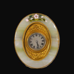 Antique Manoah Rhodes & Sons (Bradford) Onyx & Gilt Bronze Desk Clock