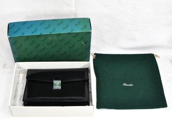 Original Ladies Pineider 1774 Black Clutch W/ Box & Dust Bag