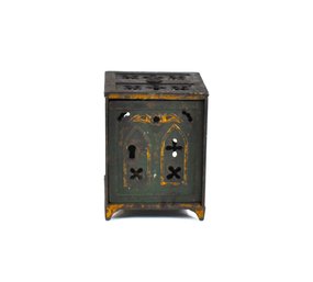 Antique 'Church Window Safe' Miniature Cast Iron Still Bank / Coin Bank