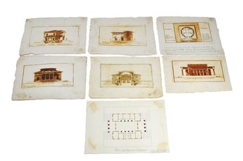 Pietro Tomba (17741846) Set Of Architectural 'Casa Di Campagna' Engravings And Drawing