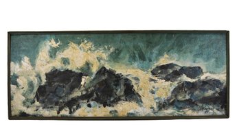 Robert Vetromile (20th Century) Abstract Coastal Painting 'Tyler Point, Barrington RI'