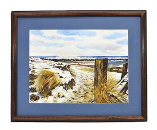 Douglas P. Murrell (20th Century) Expressive Coastal Dunes Landscape Watercolor