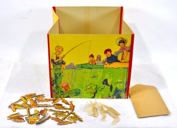 Vintage Go Fishing Magnetic Game With Illustrated Folding Box
