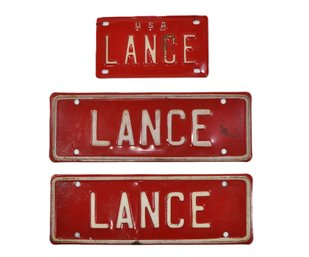 Vintage LANCE USA Mini Bike Bicycle Plates