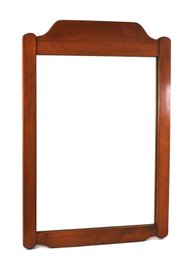 Vintage Wooden Wall Mirror With Shaped Crest