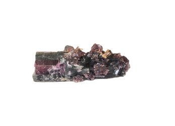 Natural Tourmaline Crystal Specimen With Lepidolite & Quartz Matrix