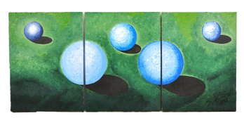 S. C. Mordan (20th Century) Abstract Triptych Oil Painting