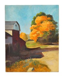 John Watermulder (American, 1916-2004) New England Autumn Farm Landscape Oil On Canvas