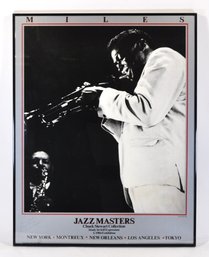 1984 ' Jazz Masters'  Miles Davis By Chuck Stewart  Autographed Exhibition Poster, Framed