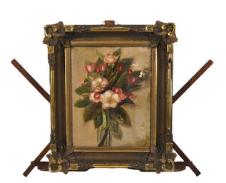 Antique Still Life Oil Painting In Ornate Gilt Frame