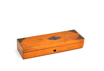 Vintage Wooden Pencil Box With Interior Compartments