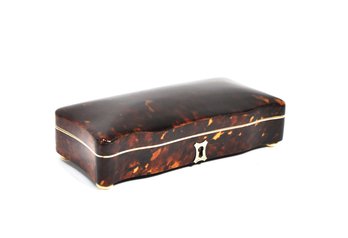 Antique 19th C. Jewelry Trinket Box With Lock