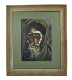 E.B. LaMarche (20th Century) Judaica, Man With Hood Pastel Painting