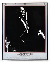 1984 ' Jazz Masters'  Louis Armstrong By Chuck Stewart  Autographed Exhibition Poster, Framed