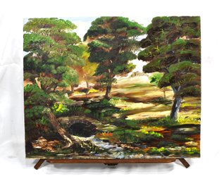 Attrib. Nikos Kalogeropoulos (Greek 1889 - 1957) Signed  Impasto Landscape Oil Painting On Board