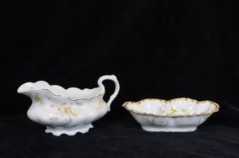 Pair Of Antique Porcelain Serving Pieces  Haviland & Johnson Bros.