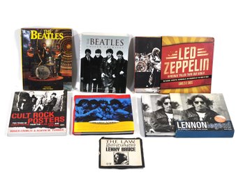 Rock Music Book Lot - Beatles, John Lennon, Led Zeppelin, Rolling Stones  Lenny Bruce Promo LP