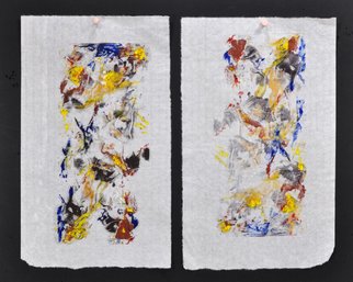 Roberta Segal (20th-21st Century) Abstract Vibrant Gestural Compositions On Handmade Paper