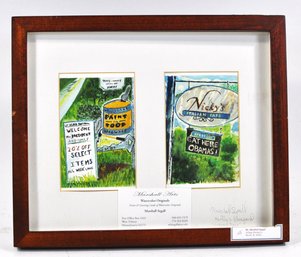 Marshall Segall Martha's Vineyard Watercolors - Obama Visit Signs