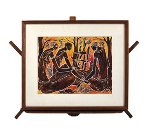 Kabase 83 - Women Gathering Fish Original  Artwork