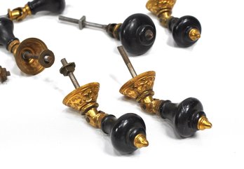 Set 7 Antique Victorian-era Teardrop Drawer Pulls