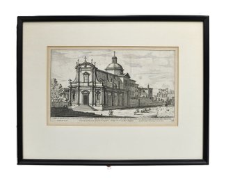 Giovanni Battista Falda (1643-1678) Architectural Etching Of San Nicola Da Tolentino, Rome